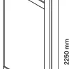Porte battante verre opaque blanche GoodHome Atomia H. 224,7 x 49,7 cm
