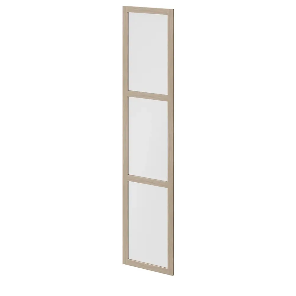 Porte battante verre opaque effet chêne GoodHome Atomia H. 224,7 x L. 49,7 cm