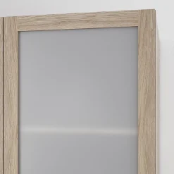 Porte battante verre opaque effet chêne GoodHome Atomia H. 224,7 x L. 49,7 cm