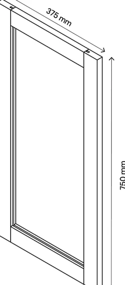 Porte battante verre transparent effet chêne GoodHome Atomia H. 74,7 x L. 37,2 cm