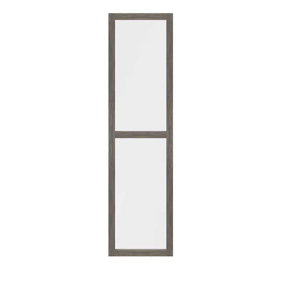 Porte battante verre transparent effet chêne grisé GoodHome Atomia H. 187,2 x L. 49,7 cm