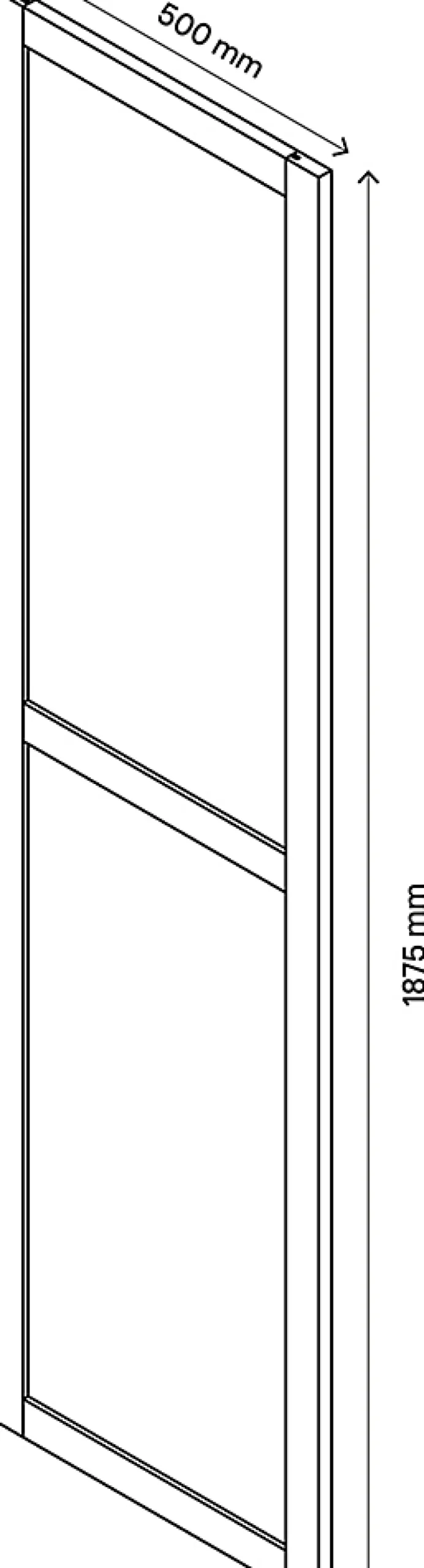 Porte battante verre transparent effet chêne grisé GoodHome Atomia H. 187,2 x L. 49,7 cm