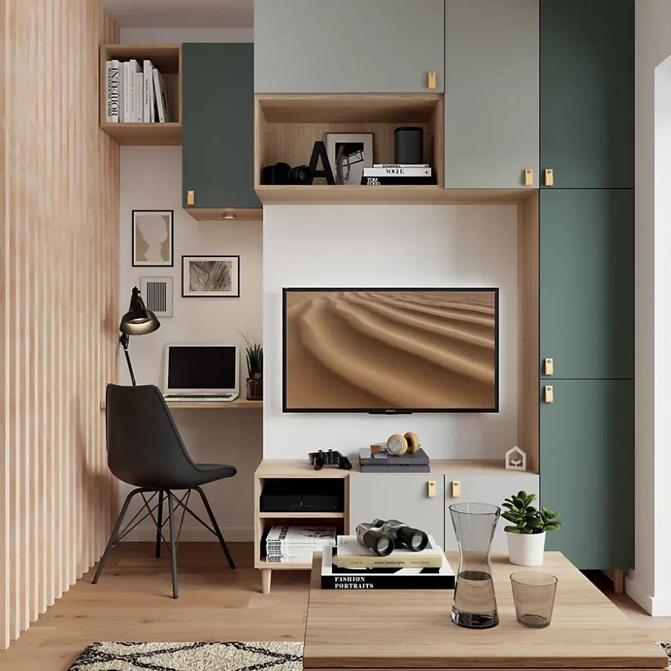 Porte battante vert forêt GoodHome Atomia H. 74,7 x l. 37,2 cm
