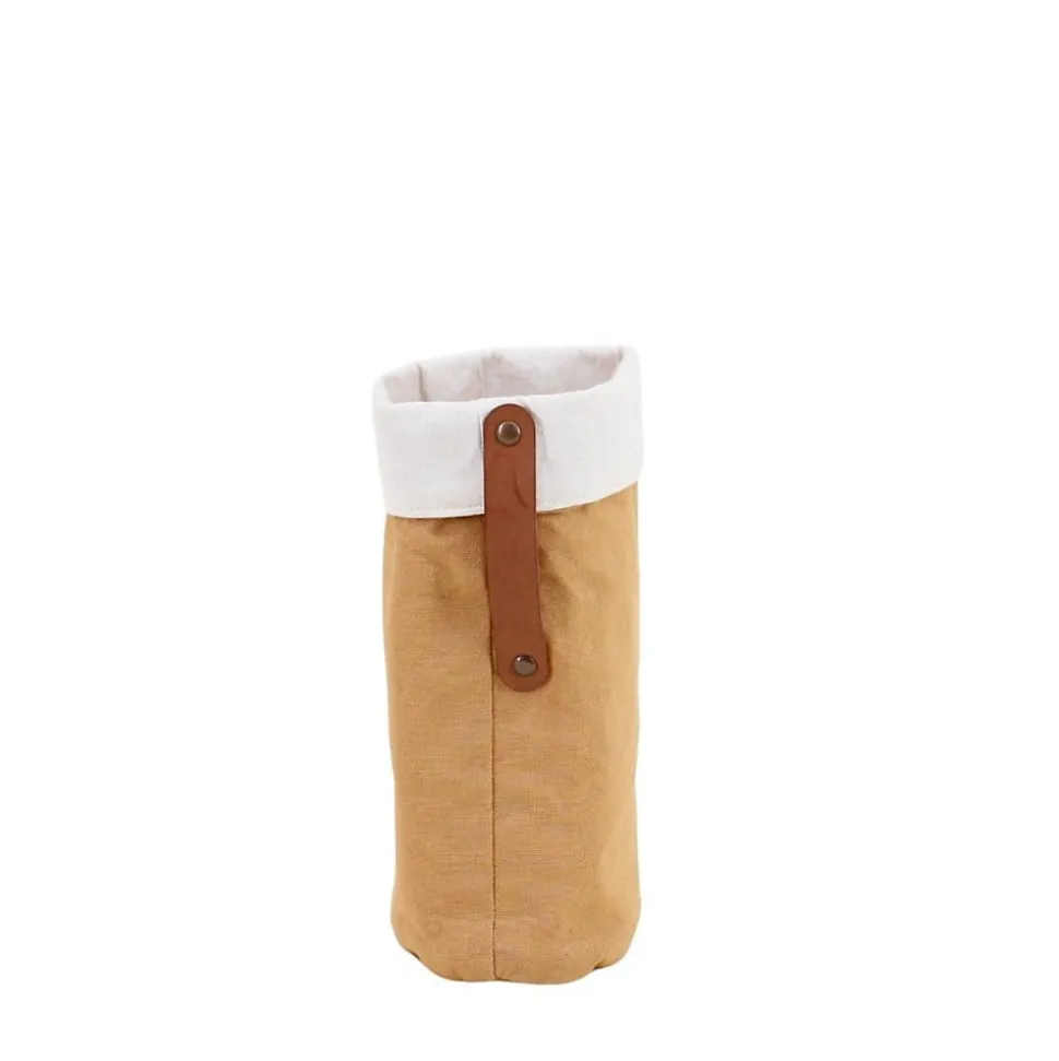 Porte bouteille en tissu camel 24x9cm