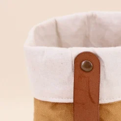 Porte bouteille en tissu camel 24x9cm