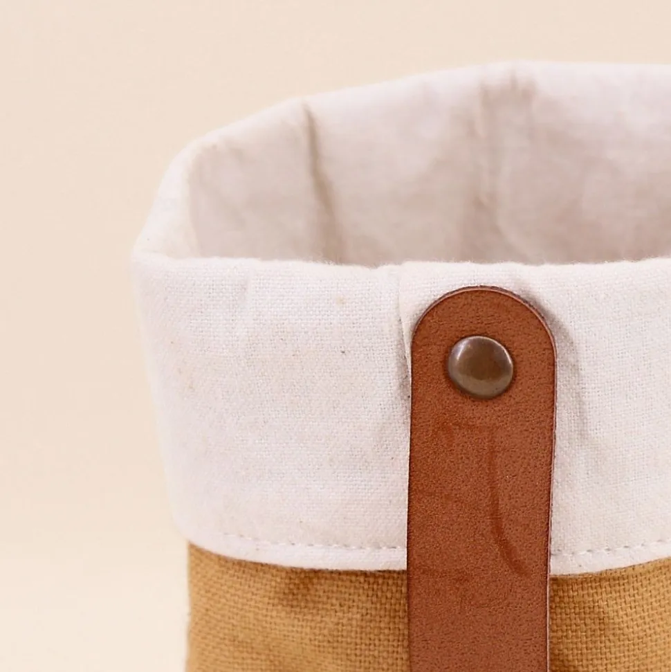 Porte bouteille en tissu camel 24x9cm