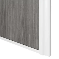 Porte de placard coulissante atelier effet chêne grisé profil blanc GoodHome Arius H. 248,5 x L. 91.2 cm + amortisseurs