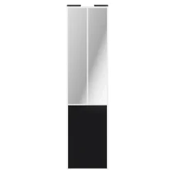 Porte de placard coulissante atelier noir mat profil blanc GoodHome Arius H. 248,5 x L. 61.2 cm + amortisseurs