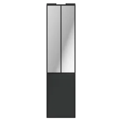 Porte de placard coulissante atelier gris anthracite profil noir GoodHome Arius H. 248,5 x L. 61.2 cm + amortisseurs