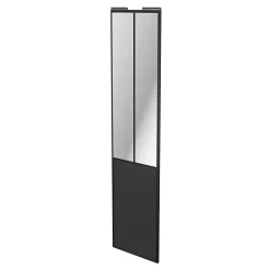 Porte de placard coulissante atelier gris anthracite profil noir GoodHome Arius H. 248,5 x L. 61.2 cm + amortisseurs