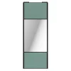 Porte de placard coulissante avec miroir vert de gris profil noir GoodHome Arius H. 248,5 x L. 92.2 cm + amortisseurs
