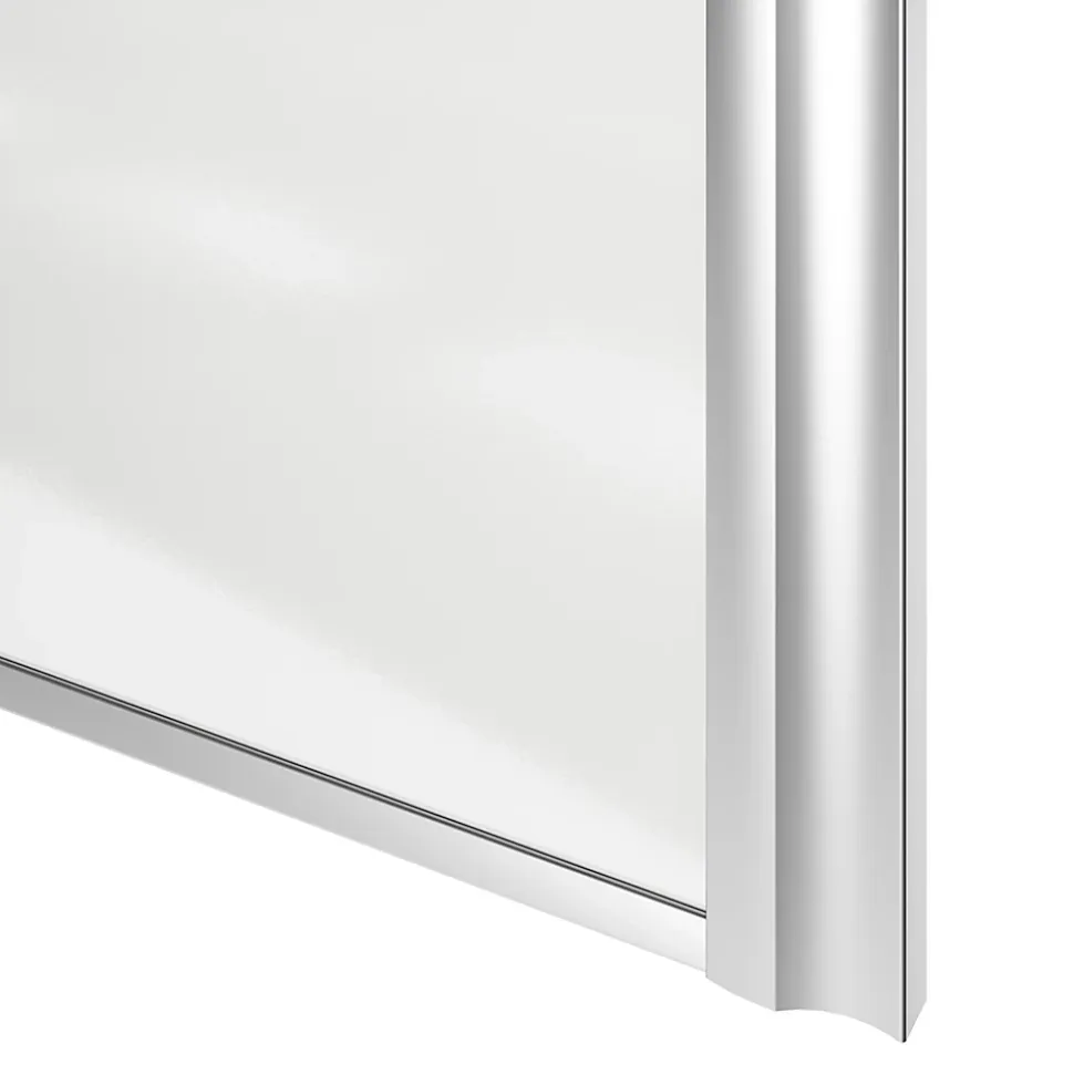 Porte de placard coulissante atelier blanc brillant profil gris GoodHome Arius H. 248,5 x L. 61.2 cm + amortisseurs