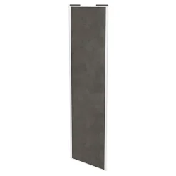 Porte de placard coulissante gris antique profil blanc GoodHome Arius H. 248,5 x L. 77.2 cm + amortisseurs