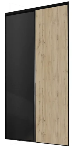 Porte de placard coulissante Optimum décor chêne et noir 120 x 250 cm vendue par 2