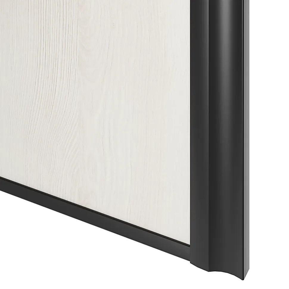 Porte de placard coulissante atelier bois nordique profil noir GoodHome Arius H. 248,5 x L. 61.2 cm + amortisseurs
