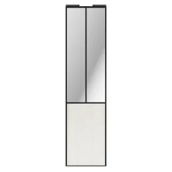 Porte de placard coulissante atelier bois nordique profil noir GoodHome Arius H. 248,5 x L. 61.2 cm + amortisseurs