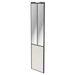 Porte de placard coulissante atelier bois nordique profil noir GoodHome Arius H. 248,5 x L. 61.2 cm + amortisseurs