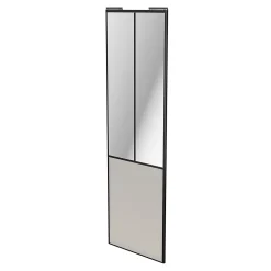 Porte de placard coulissante atelier gris clair mat profil noir GoodHome Arius H. 248,5 x L. 76.2 cm + amortisseurs