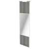 Porte de placard coulissante avec miroir effet chêne grisé profil blanc GoodHome Arius H. 248,5 x L. 77.2 cm + amortisseurs