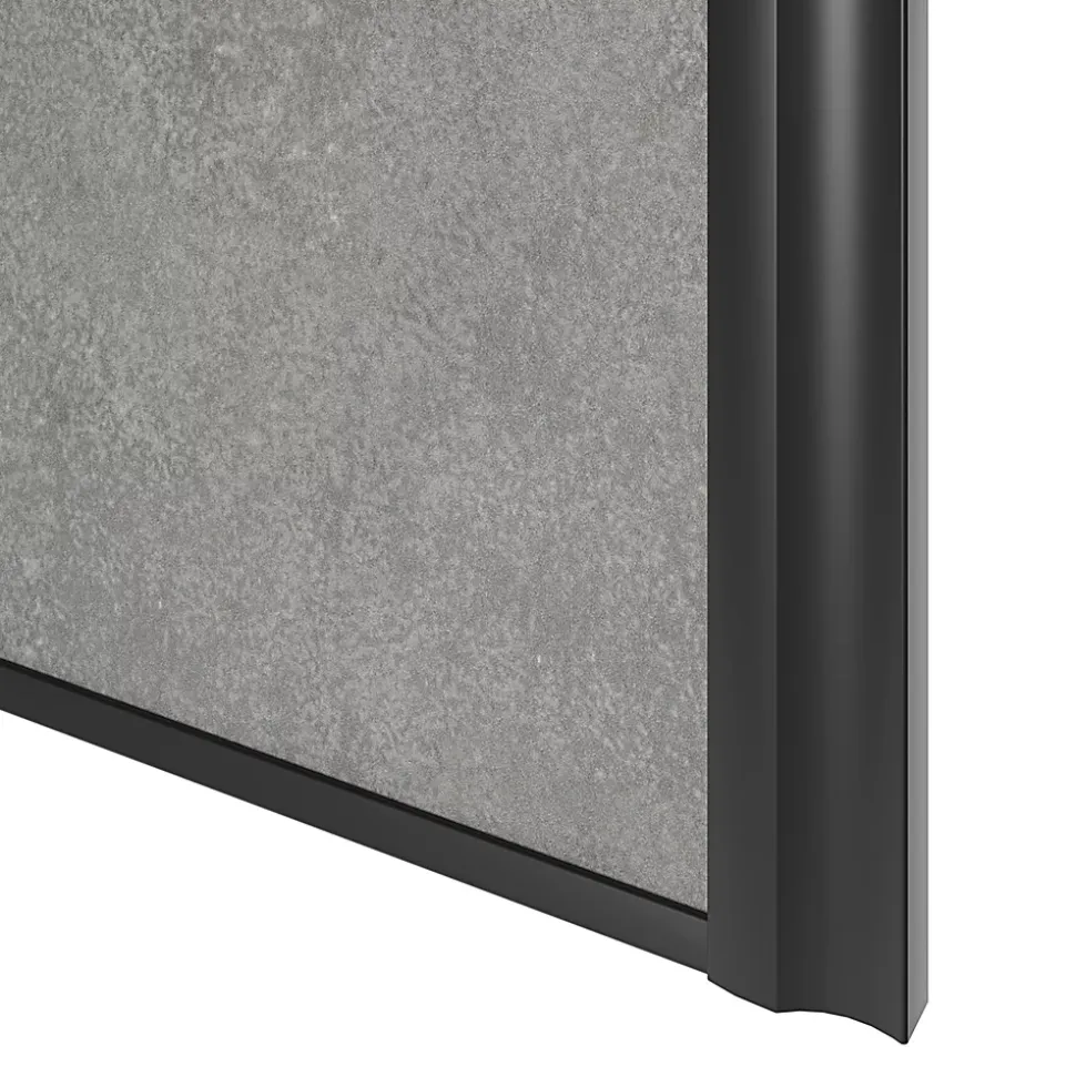 Porte de placard coulissante atelier béton profil noir GoodHome Arius H. 248,5 x L. 61.2 cm + amortisseurs
