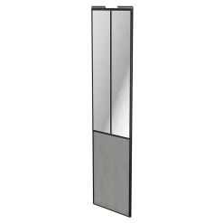 Porte de placard coulissante atelier béton profil noir GoodHome Arius H. 248,5 x L. 61.2 cm + amortisseurs
