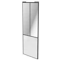 Porte de placard coulissante atelier blanc brillant profil noir GoodHome Arius H. 248,5 x L. 91.2 cm + amortisseurs