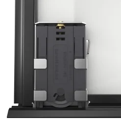 Porte de placard coulissante atelier blanc brillant profil noir GoodHome Arius H. 248,5 x L. 76.2 cm + amortisseurs