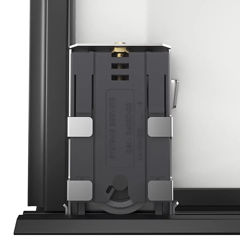 Porte de placard coulissante atelier blanc brillant profil noir GoodHome Arius H. 248,5 x L. 76.2 cm + amortisseurs
