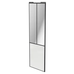 Porte de placard coulissante atelier blanc brillant profil noir GoodHome Arius H. 248,5 x L. 76.2 cm + amortisseurs