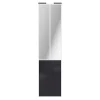 Porte de placard coulissante atelier noir profil blanc GoodHome Arius H. 248,5 x L. 61.2 cm + amortisseurs