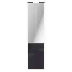 Porte de placard coulissante atelier noir profil blanc GoodHome Arius H. 248,5 x L. 61.2 cm + amortisseurs