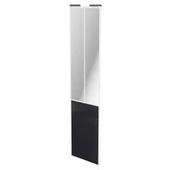 Porte de placard coulissante atelier noir profil blanc GoodHome Arius H. 248,5 x L. 61.2 cm + amortisseurs