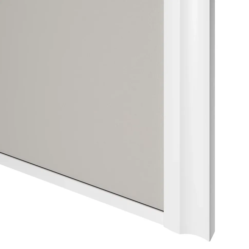 Porte de placard coulissante atelier gris clair mat profil blanc GoodHome Arius H. 248,5 x L. 61.2 cm + amortisseurs