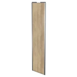 Porte de placard coulissante effet chêne brut profil gris GoodHome Arius H. 248,5 x L. 62.2 cm + amortisseurs