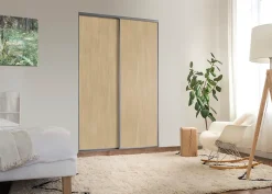 Porte de placard coulissante vendue par 2 Elegancia décor chêne 150 x 250 cm