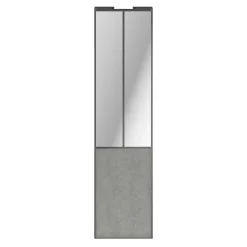 Porte de placard coulissante atelier béton profil gris GoodHome Arius H. 248,5 x L. 61.2 cm + amortisseurs