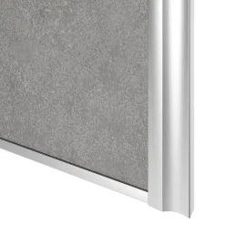 Porte de placard coulissante atelier béton profil gris GoodHome Arius H. 248,5 x L. 61.2 cm + amortisseurs