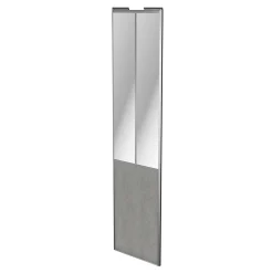 Porte de placard coulissante atelier béton profil gris GoodHome Arius H. 248,5 x L. 61.2 cm + amortisseurs