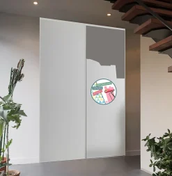 Porte de placard coulissante prêt à peindre H. 250 x L. 180 cm vendue par 2