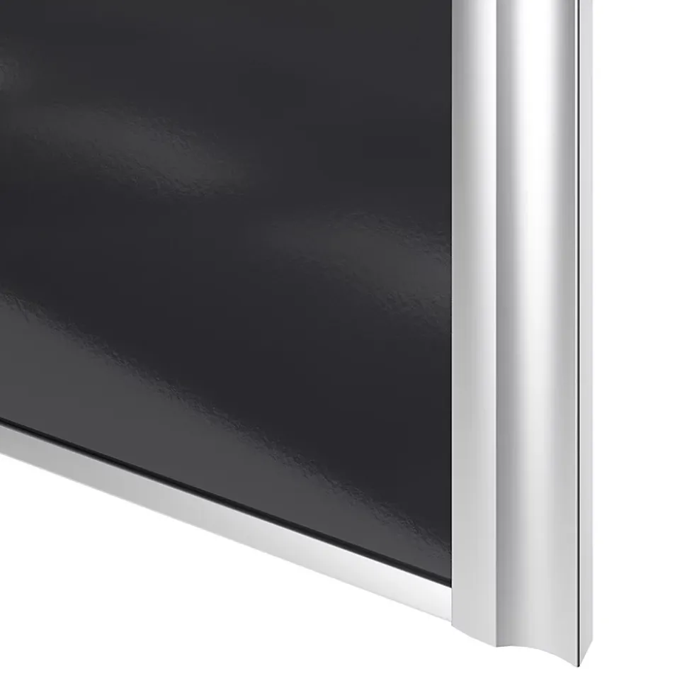 Porte de placard coulissante atelier noir profil gris GoodHome Arius H. 248,5 x L. 91.2 cm + amortisseurs
