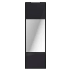 Porte de placard coulissante avec miroir noir profil noir GoodHome Arius H. 248,5 x L. 77.2 cm + amortisseurs