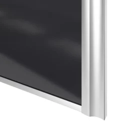 Porte de placard coulissante atelier noir profil gris GoodHome Arius H. 248,5 x L. 61.2 cm + amortisseurs