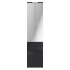 Porte de placard coulissante atelier noir profil gris GoodHome Arius H. 248,5 x L. 61.2 cm + amortisseurs