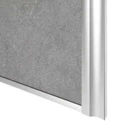 Porte de placard coulissante atelier béton profil gris GoodHome Arius H. 248,5 x L. 91.2 cm + amortisseurs