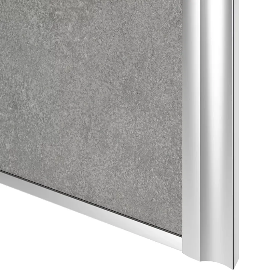 Porte de placard coulissante atelier béton profil gris GoodHome Arius H. 248,5 x L. 91.2 cm + amortisseurs