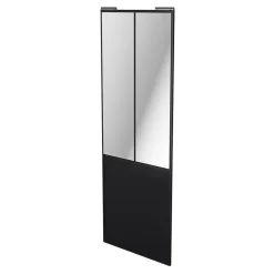 Porte de placard coulissante atelier noir mat profil noir GoodHome Arius H. 248,5 x L. 91.2 cm + amortisseurs