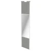 Porte de placard coulissante avec miroir béton profil blanc GoodHome Arius H. 248,5 x L. 62.2 cm + amortisseurs