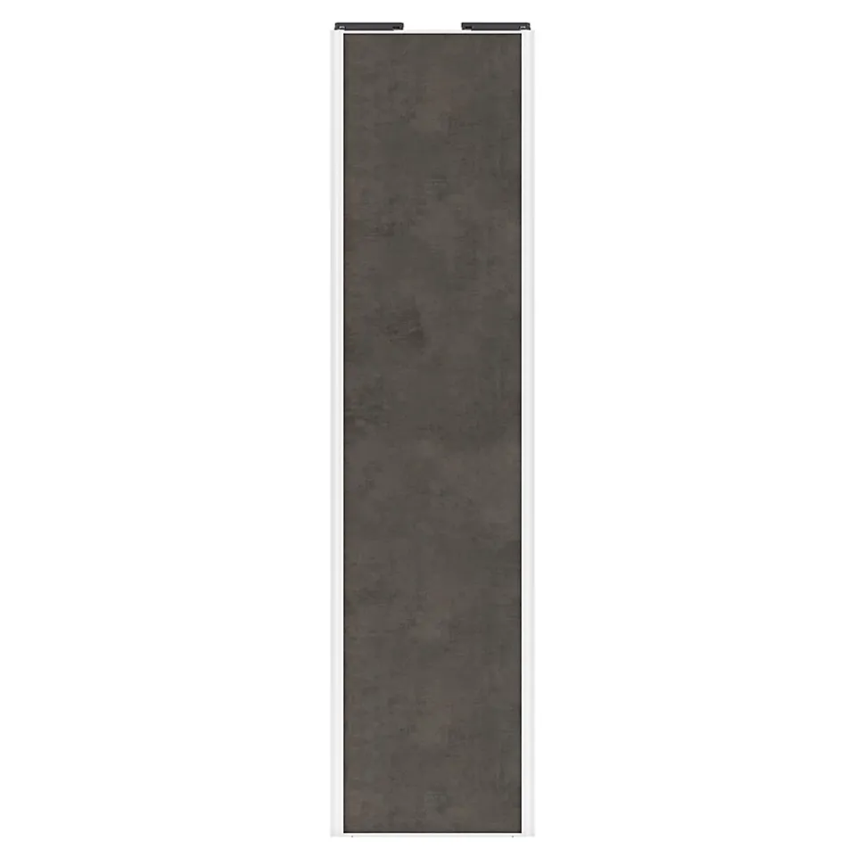 Porte de placard coulissante gris antique profil blanc GoodHome Arius H. 248,5 x L. 62.2 cm + amortisseurs