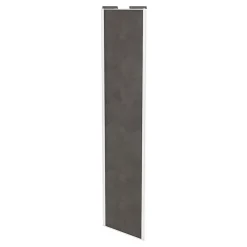 Porte de placard coulissante gris antique profil blanc GoodHome Arius H. 248,5 x L. 62.2 cm + amortisseurs