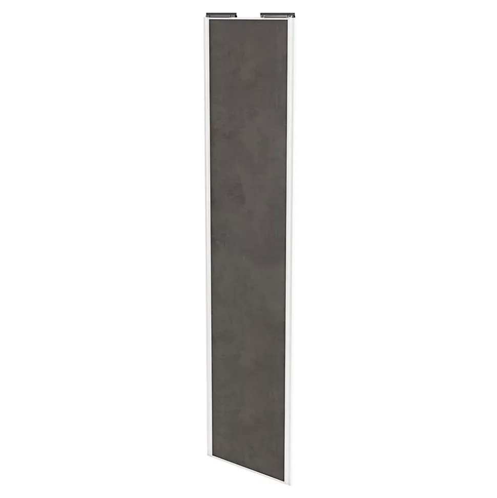 Porte de placard coulissante gris antique profil blanc GoodHome Arius H. 248,5 x L. 62.2 cm + amortisseurs
